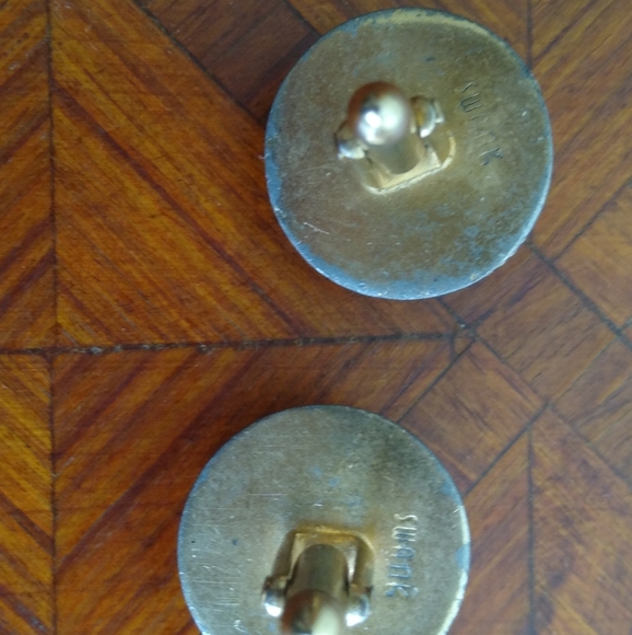 Vintage Art Deco Jade SWANK gold-tone cufflinks - Picture 2 of 5